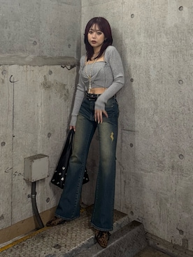 「アイテム（パンプス、その他）」を使った、藤岡真央さん（レディース・154cm）の夏コーディネート