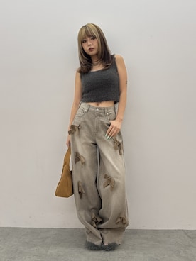 「EVRIS（エヴリス）のアイテム」を使った、藤岡真央さん（レディース・154cm）の夏コーディネート