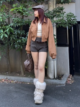 藤岡真央さん（レディース・154cm）の冬コーディネート