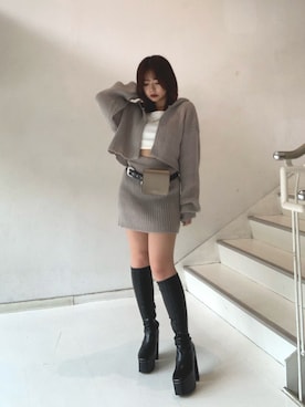 藤岡真央さん（レディース・154cm）の秋コーディネート