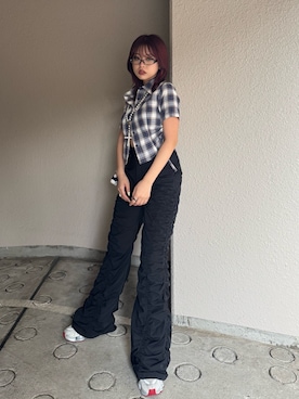 「150cm台コーデ」｜「アイテム（パンツ）」を使った、藤岡真央さん（レディース・154cm）の夏コーディネート