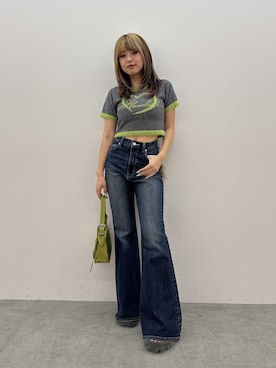 「EVRIS（エヴリス）のアイテム」を使った、藤岡真央さん（レディース・154cm）の夏コーディネート