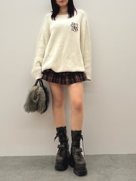 「冬コーデ」｜藤岡真央さん（レディース・154cm）の冬コーディネート