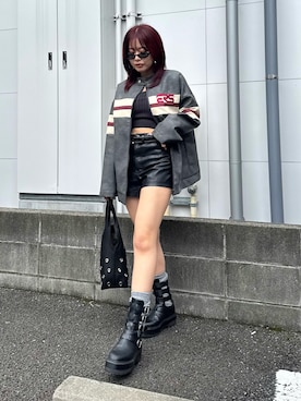 「アイテム（ブルゾン）」を使った、藤岡真央さん（レディース・154cm）の夏コーディネート
