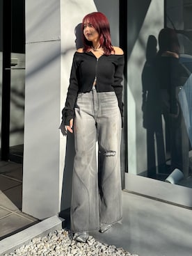 藤岡真央さん(レディース・154cm)の冬コーディネート