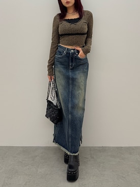 藤岡真央さん（レディース・154cm）の冬コーディネート