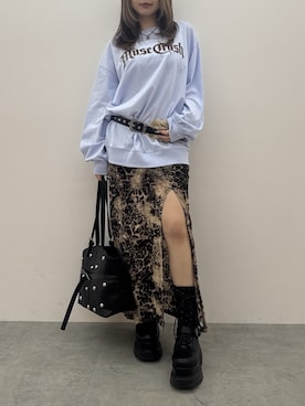 「EVRIS（エヴリス）のアイテム」を使った、藤岡真央さん（レディース・154cm）の夏コーディネート