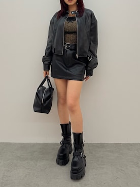 藤岡真央さん（レディース・154cm）の冬コーディネート