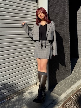「EVRIS（エヴリス）のアイテム（ジャケット/アウター）」を使った、藤岡真央さん（レディース・154cm）の冬コーディネート