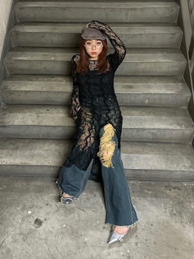 藤岡真央さん（レディース・154cm）の夏コーディネート