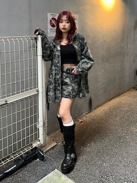 「EVRIS（エヴリス）のアイテム（ブルゾン）」を使った、藤岡真央さん（レディース・154cm）の冬コーディネート