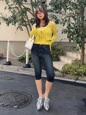 「EVRIS（エヴリス）のアイテム（シューズ）」を使った、藤岡真央さん（レディース・154cm）の春コーディネート