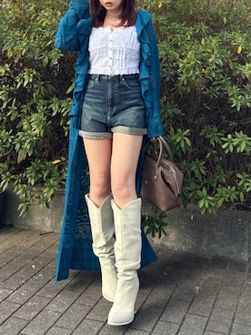 「EVRIS（エヴリス）のアイテム」を使った、藤岡真央さん（レディース・154cm）の春コーディネート