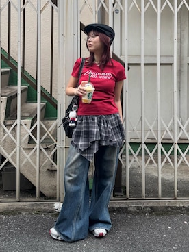 「150cm台コーデ」｜「アイテム（パンツ）」を使った、藤岡真央さん（レディース・154cm）の夏コーディネート
