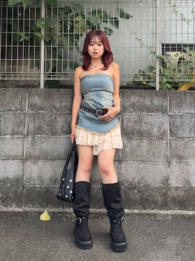 「EVRIS 」｜藤岡真央さん（レディース・154cm）の夏コーディネート