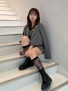 藤岡真央さん（レディース・154cm）の春コーディネート