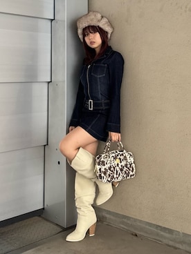 藤岡真央さん（レディース・154cm）の冬コーディネート