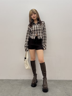 「EVRIS（エヴリス）のアイテム」を使った、藤岡真央さん（レディース・154cm）の夏コーディネート