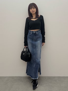 藤岡真央さん（レディース・154cm）の冬コーディネート