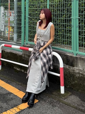 「EVRIS（エヴリス）のアイテム（ワンピース/ドレス）」を使った、藤岡真央さん（レディース・154cm）の夏コーディネート