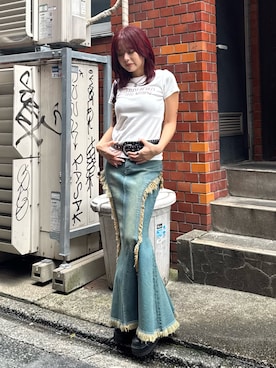 「アイテム（バッグ）」を使った、藤岡真央さん（レディース・154cm）の夏コーディネート