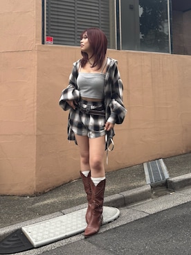 「EVRIS 」｜藤岡真央さん（レディース・154cm）の夏コーディネート