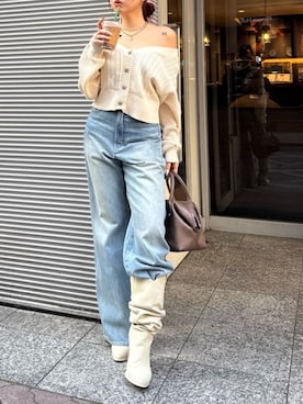 「EVRIS（エヴリス）のアイテム」を使った、藤岡真央さん（レディース・154cm）の春コーディネート