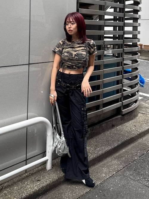 【Blumarine】ローライズベルベットフレアカーゴパンツ カーゴパンツ Southernmost Bush Trousers 3rd 〈ZZ-0207