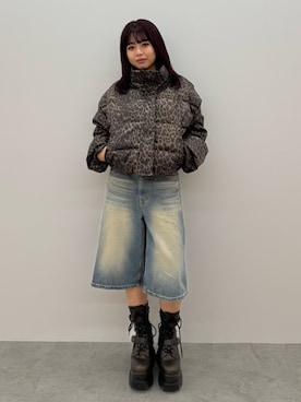 「EVRIS（エヴリス）のアイテム」を使った、藤岡真央さん（レディース・154cm）の冬コーディネート