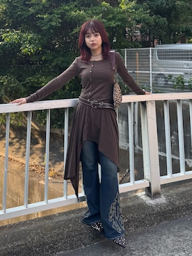 藤岡真央さん(レディース・154cm)の秋コーディネート