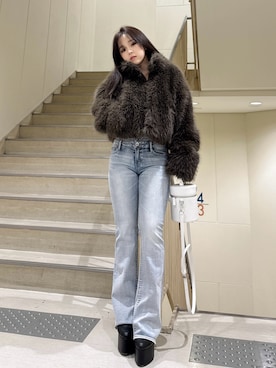 「GYDA（ジェイダ）のアイテム（その他アウター）」を使った、senonさん（レディース・148cm）の冬コーディネート