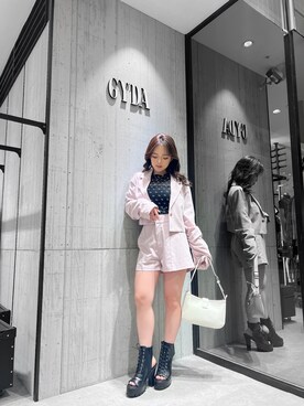 「GYDA（ジェイダ）のアイテム（テーラードジャケット）」を使った、senonさん（レディース・147cm）の春コーディネート