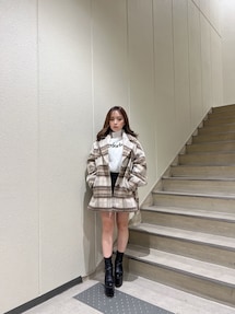 BIG CHECKシャギー ショートチェスターコート｜ジェイダ（GYDA）公式