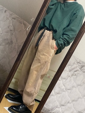 「Lands' End（ランズエンド）のアイテム（スウェット）」を使った、バサの助さん（メンズ・167cm）の冬コーディネート