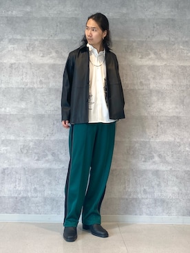 「tk.TAKEO KIKUCHI（ティーケータケオキクチ）のアイテム（ライダースジャケット）」を使った、ABEさん（メンズ・173cm）の秋コーディネート