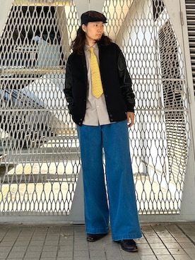 「メルトン」｜「アイテム（ブルゾン）」を使った、ABEさん（メンズ・173cm）の秋コーディネート
