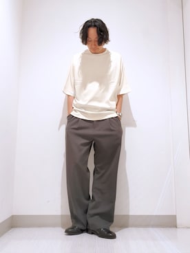 「tk.TAKEO KIKUCHI（ティーケータケオキクチ）のアイテム（パンツ）」を使った、terashinさん（メンズ・178cm）の夏コーディネート