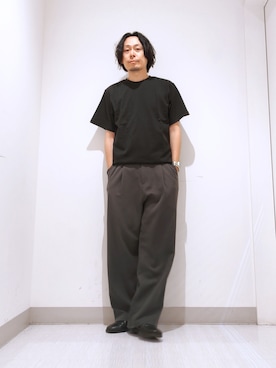 「tk.TAKEO KIKUCHI（ティーケータケオキクチ）のアイテム（パンツ）」を使った、terashinさん（メンズ・178cm）の夏コーディネート