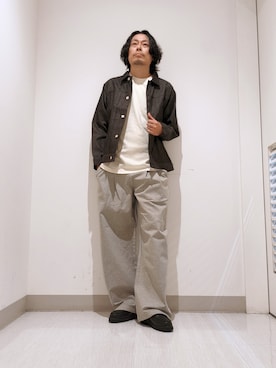 「tk.TAKEO KIKUCHI（ティーケータケオキクチ）のアイテム（ジャケット/アウター）」を使った、terashinさん（メンズ・178cm）の夏コーディネート