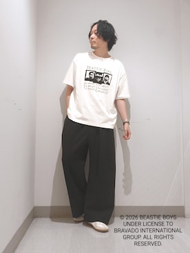 「tk.TAKEO KIKUCHI（ティーケータケオキクチ）のアイテム（トップス）」を使った、terashinさん（メンズ・178cm）の夏コーディネート