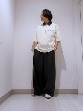 「tk.TAKEO KIKUCHI（ティーケータケオキクチ）のアイテム（トップス）」を使った、terashinさん（メンズ・178cm）の夏コーディネート
