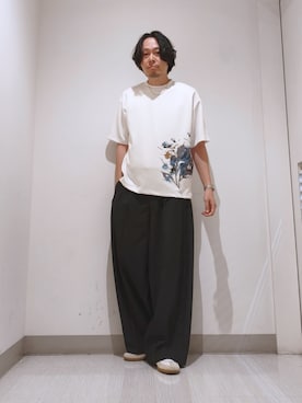「tk.TAKEO KIKUCHI（ティーケータケオキクチ）のアイテム（トップス）」を使った、terashinさん（メンズ・178cm）の夏コーディネート