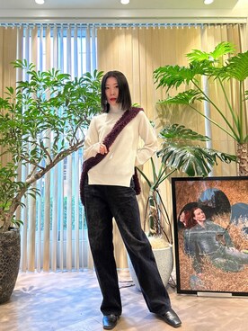 「22FW」｜Yamamura Mahiroさん（レディース・166cm）の冬コーディネート