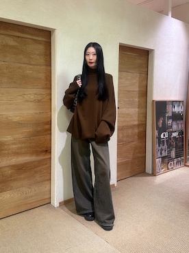 「24AW秋の新作」｜Yamamura Mahiroさん（レディース・166cm）の冬コーディネート