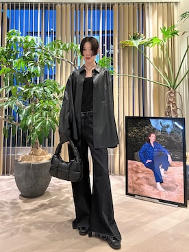 「シャツジャケット」｜「アイテム（ブルゾン）」を使った、Yamamura Mahiroさん（レディース・166cm）の秋コーディネート