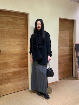 「シャツジャケット」｜「アイテム（その他アウター）」を使った、Yamamura Mahiroさん（レディース・166cm）の秋コーディネート