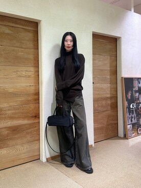 Yamamura Mahiroさん（レディース・166cm）の冬コーディネート