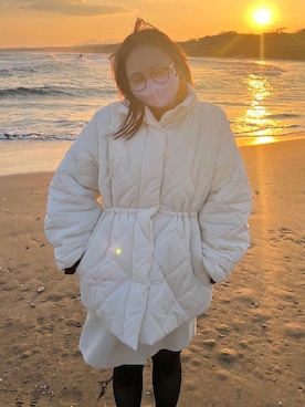 「mystic（ミスティック）のアイテム（その他アウター）」を使った、Momokaさん（レディース・156cm）の冬コーディネート
