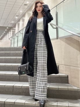 「アイテム（チェスターコート）」を使った、SANAさん（レディース・152cm）の秋コーディネート