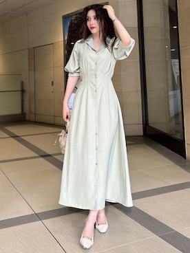 「RESEXXY（リゼクシー）のアイテム（シャツワンピース）」を使った、SANAさん（レディース・152cm）の夏コーディネート